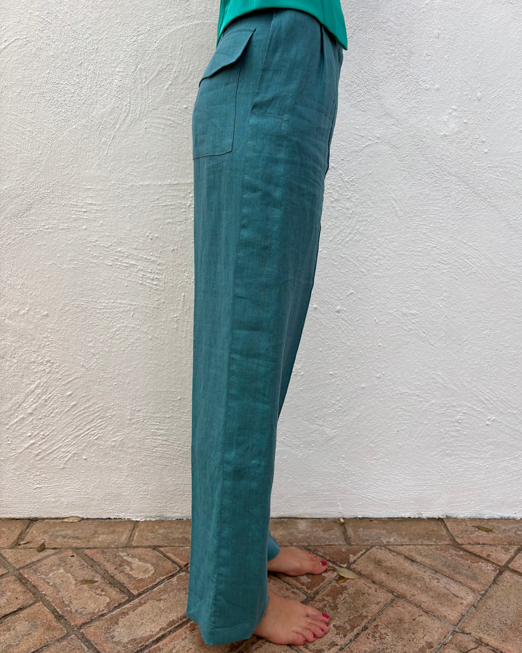 Costanza turchese in lino