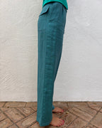 Costanza turchese in lino