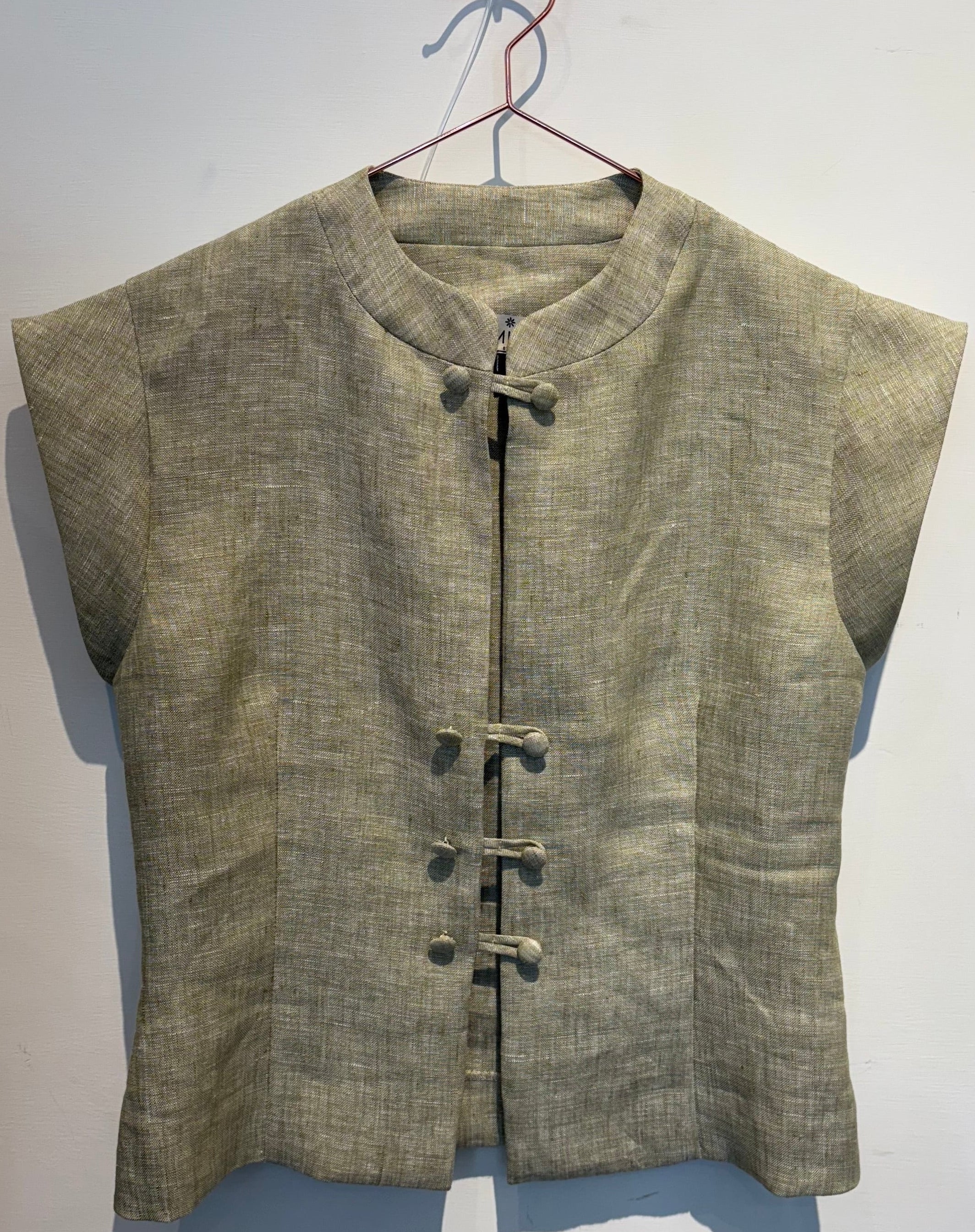 Amanda fiammato verde in lino