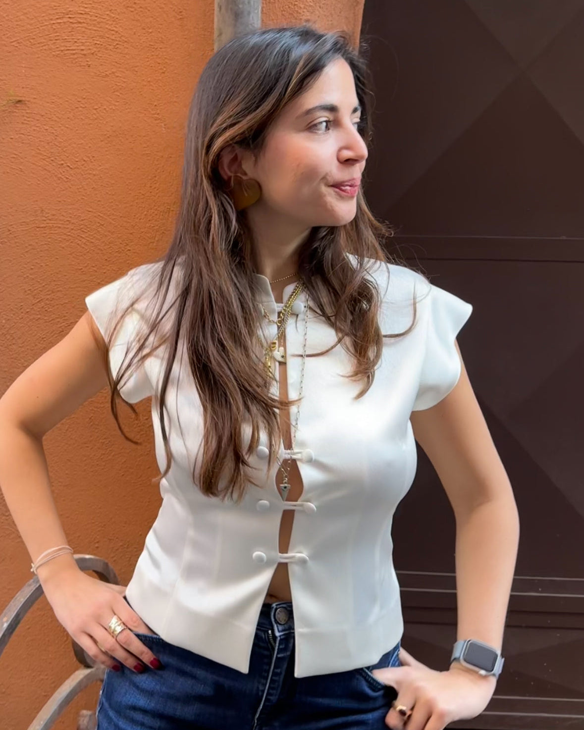 Amanda avorio in mista seta