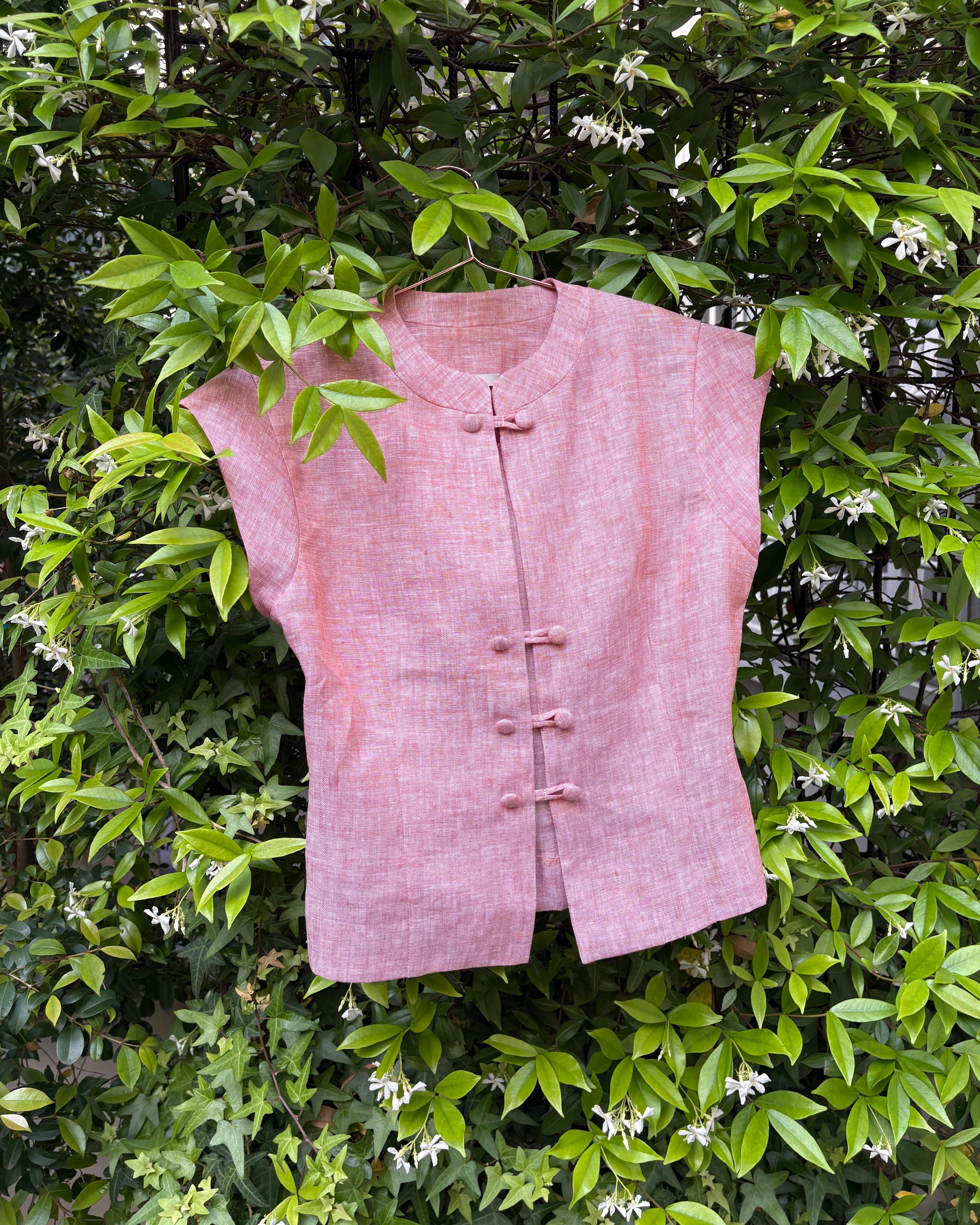Amanda fiammato arancio in lino