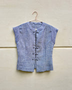 Amanda fiammato blue in lino
