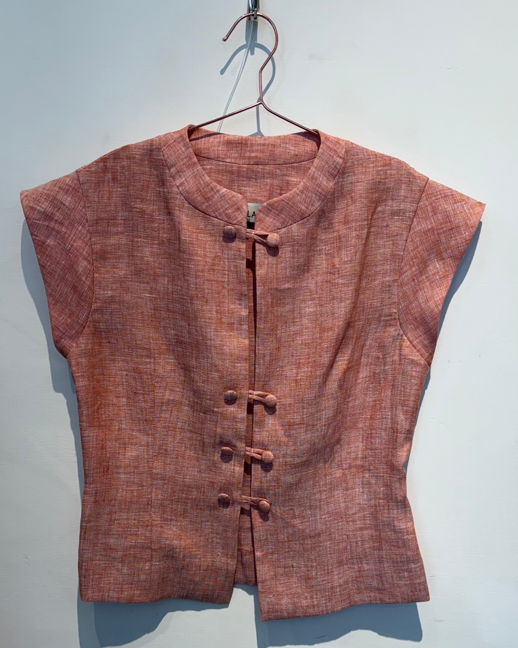 Amanda fiammato arancio in lino