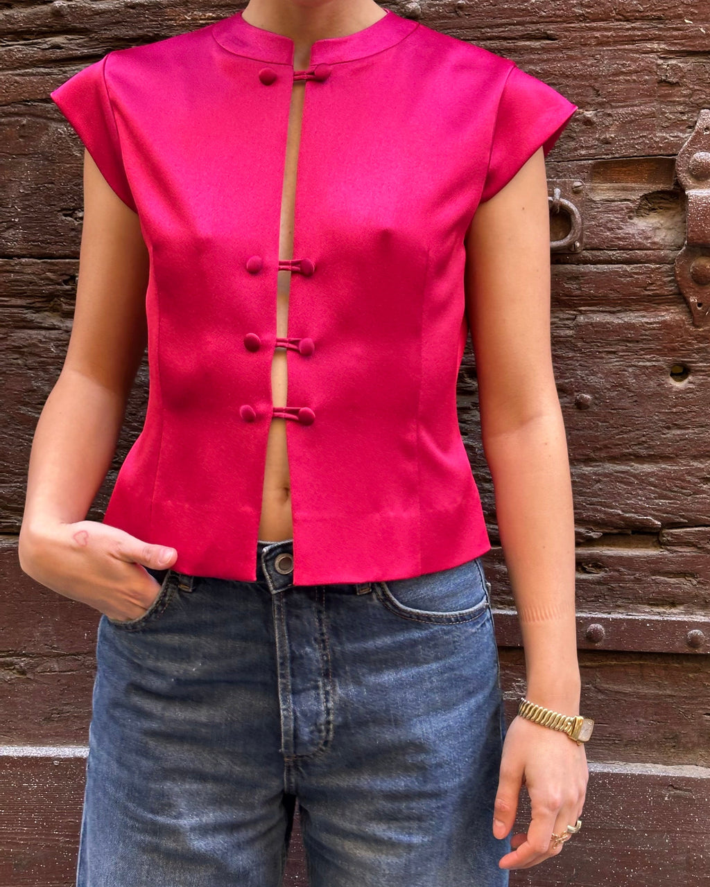 Amanda fragola in mista seta