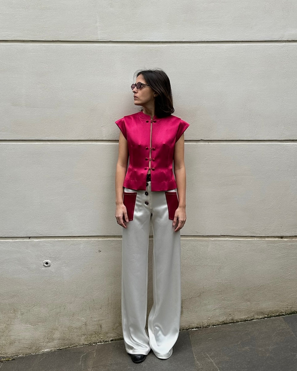 Amanda fragola in mista seta
