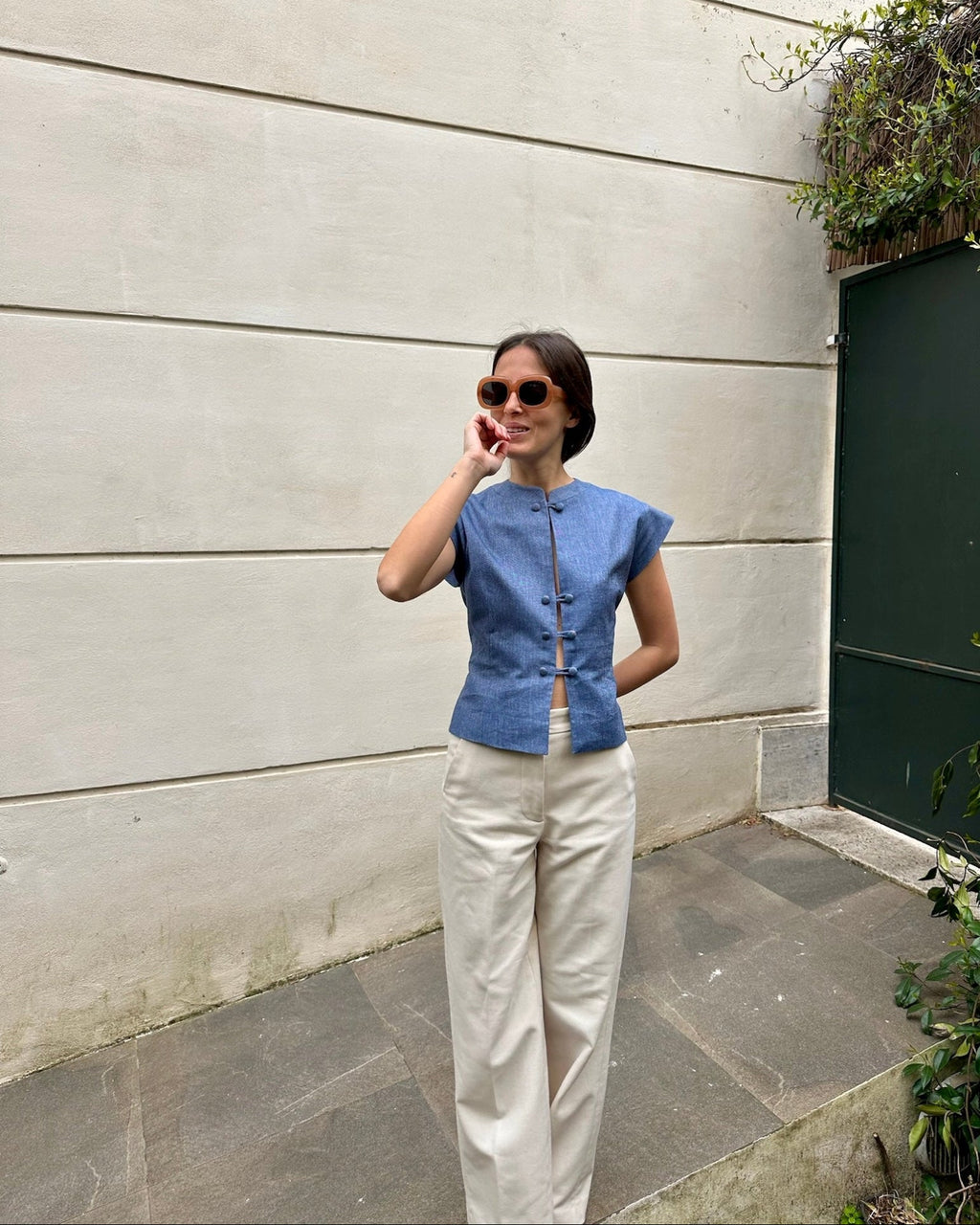 Amanda jeans chiaro in lino