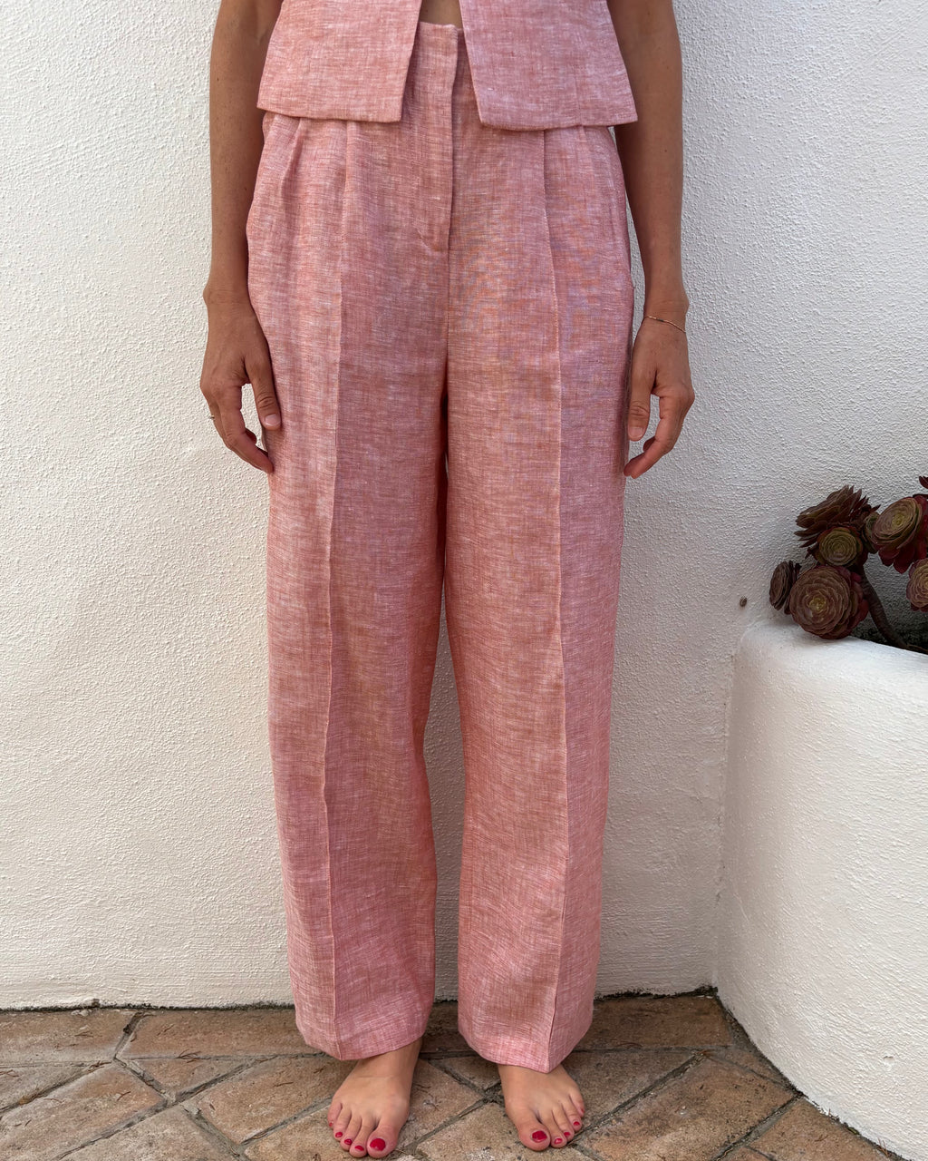 Costanza arancio in lino
