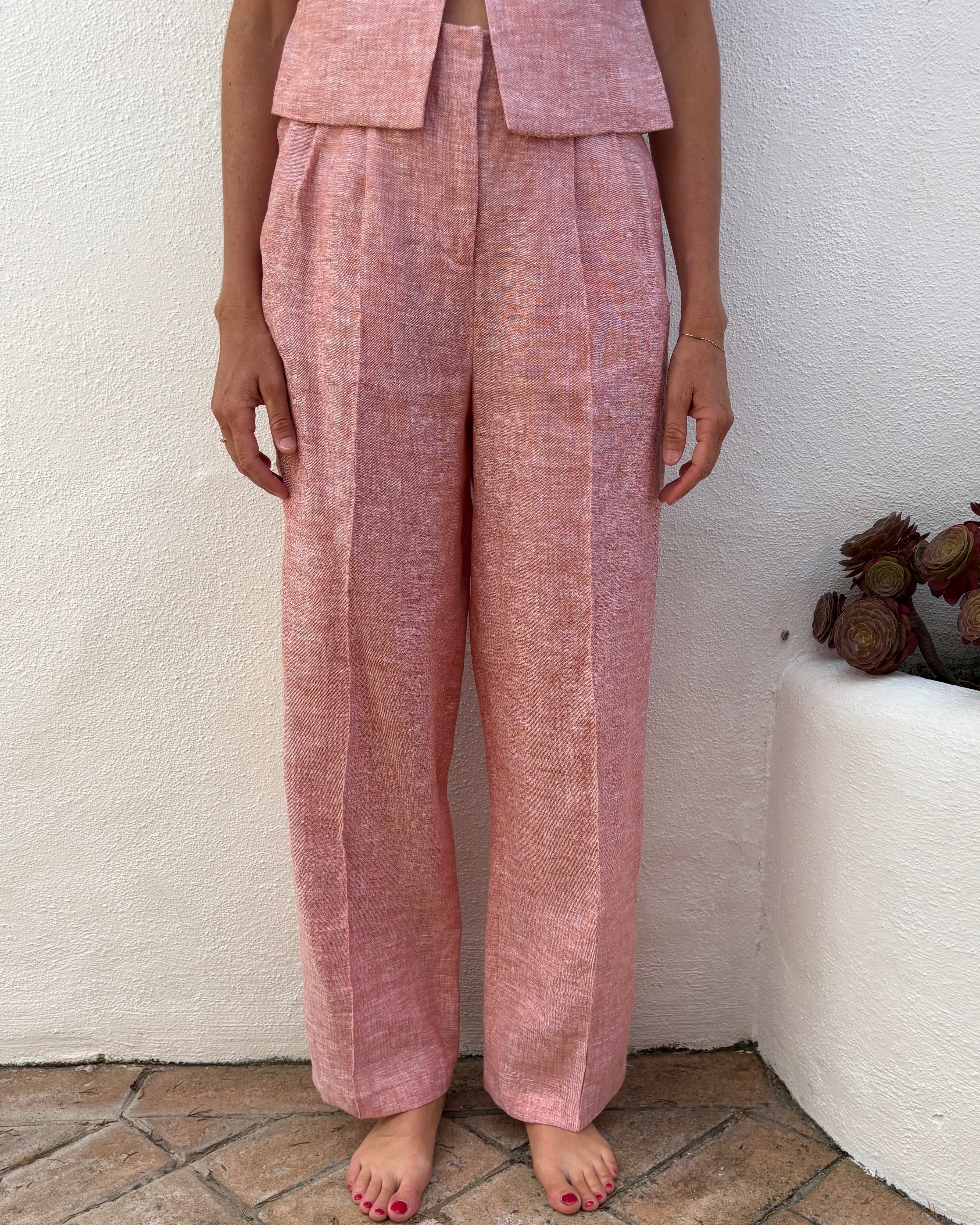 Costanza arancio in lino
