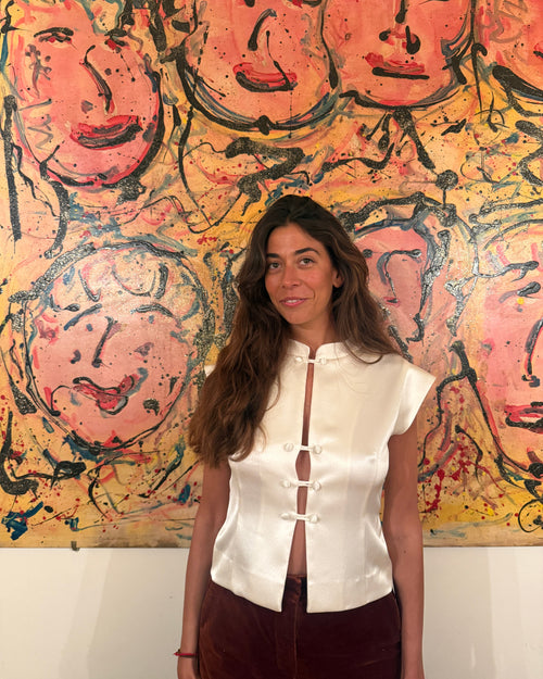 Amanda avorio in mista seta