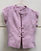 Amanda mélange rosa rosso in lino